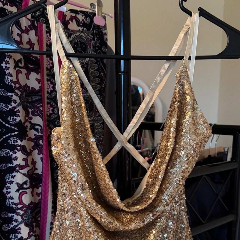 Gold Sequin Dress - Picture 2 of 9